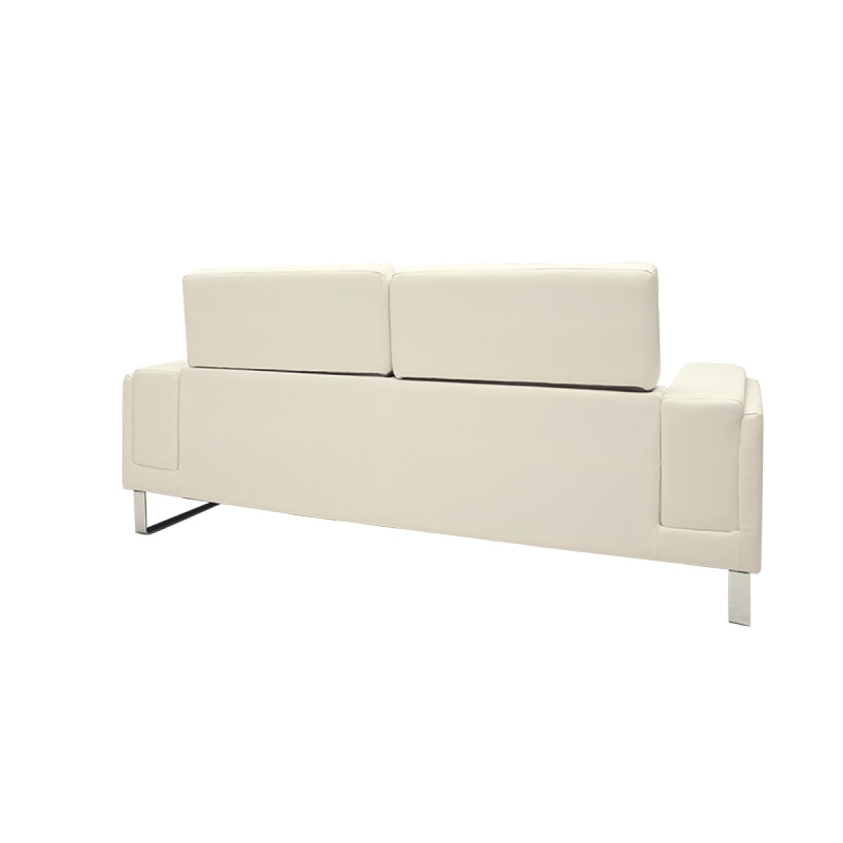 Καναπές Shea pakoworld 3θέσιος PU ivory-inox 198x80x87εκ Καναπές Shea pakoworld 3θέσιος PU ivory-inox 198x80x87εκ
