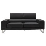 Καναπές Shea pakoworld 3θέσιος pu μαύρο-inox 198x80x87εκ Καναπές Shea pakoworld 3θέσιος pu μαύρο-inox 198x80x87εκ