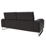 Καναπές Shea pakoworld 3θέσιος pu μαύρο-inox 198x80x87εκ Καναπές Shea pakoworld 3θέσιος pu μαύρο-inox 198x80x87εκ