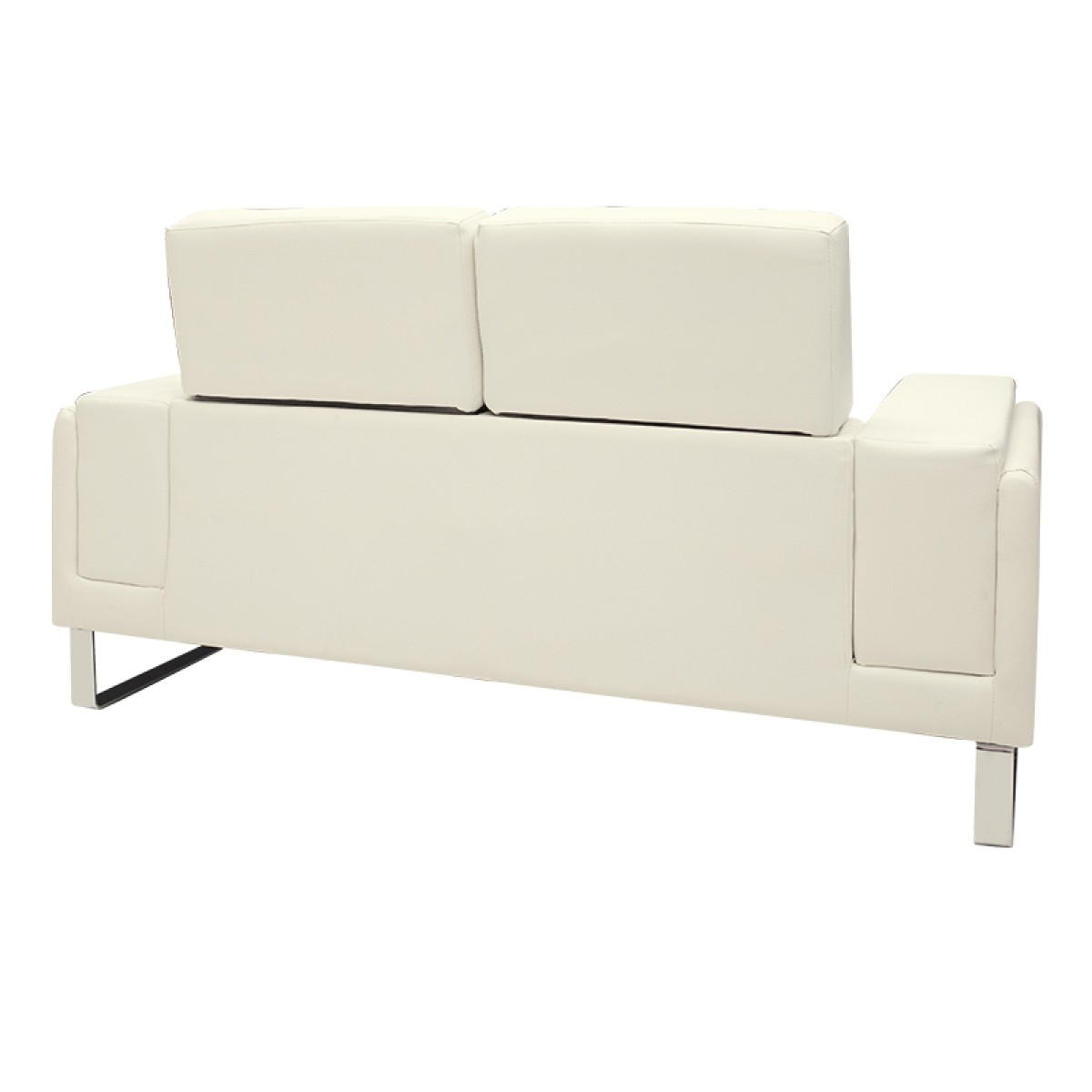 Καναπές Shea pakoworld 2θέσιος PU ivory-inox 158x80x87εκ Καναπές Shea pakoworld 2θέσιος PU ivory-inox 158x80x87εκ