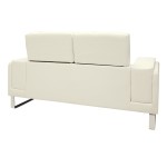 Καναπές Shea pakoworld 2θέσιος PU ivory-inox 158x80x87εκ Καναπές Shea pakoworld 2θέσιος PU ivory-inox 158x80x87εκ