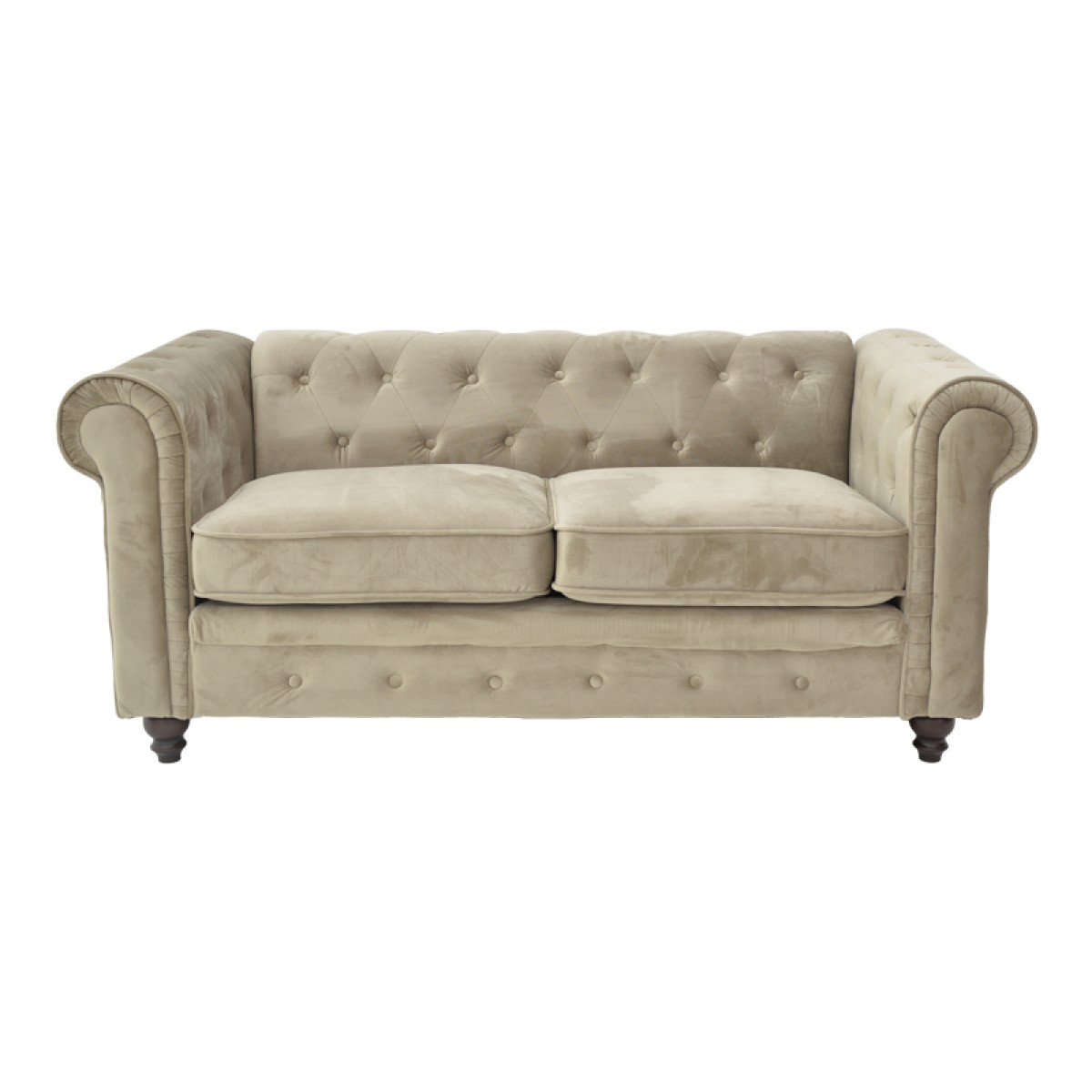 Kαναπές διθέσιος Incredible pakoworld τύπου Chesterfield βελούδο μπεζ 160x84x67εκ Kαναπές διθέσιος Incredible pakoworld τύπου Chesterfield βελούδο μπεζ 160x84x67εκ
