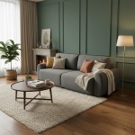 Kαναπές-κρεβάτι τριθέσιος Hungie pakoworld υφασμα γκρι 250x92x89εκ