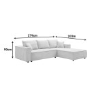 Γωνιακός καναπές Maden pakoworld αριστερή γωνία μπεζ ύφασμα 279x203x90εκ