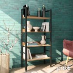 Βιβλιοθήκη- Ραφιέρα Ramon pakoworld φυσικό-μαύρο 60x28x125,5εκ Βιβλιοθήκη- Ραφιέρα Ramon pakoworld φυσικό-μαύρο 60x28x125,5εκ