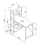 Γραφείο-ραφιέρα Ramon pakoworld φυσικό-μαύρο 122x64x120εκ Γραφείο-ραφιέρα Ramon pakoworld φυσικό-μαύρο 122x64x120εκ
