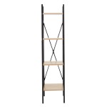 Βιβλιοθήκη Ramon pakoworld φυσικό-μαύρο 34x32,5x148εκ Βιβλιοθήκη Ramon pakoworld φυσικό-μαύρο 34x32,5x148εκ