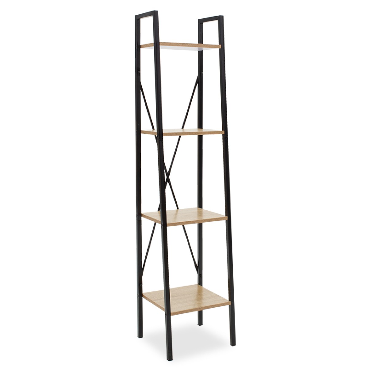 Βιβλιοθήκη Ramon pakoworld φυσικό-μαύρο 34x32,5x148εκ Βιβλιοθήκη Ramon pakoworld φυσικό-μαύρο 34x32,5x148εκ