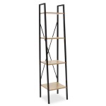 Βιβλιοθήκη Ramon pakoworld φυσικό-μαύρο 34x32,5x148εκ Βιβλιοθήκη Ramon pakoworld φυσικό-μαύρο 34x32,5x148εκ