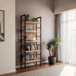 Βιβλιοθήκη Elbo pakoworld φυσικό-μαύρο μέταλλο 60x28x160εκ Βιβλιοθήκη Elbo pakoworld φυσικό-μαύρο μέταλλο 60x28x160εκ