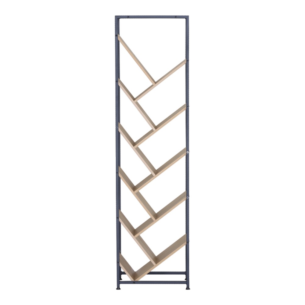 Βιβλιοθήκη Orunta pakoworld oak- μαύρο μέταλλο 40x26.5x150εκ