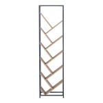 Βιβλιοθήκη Orunta pakoworld oak- μαύρο μέταλλο 40x26.5x150εκ