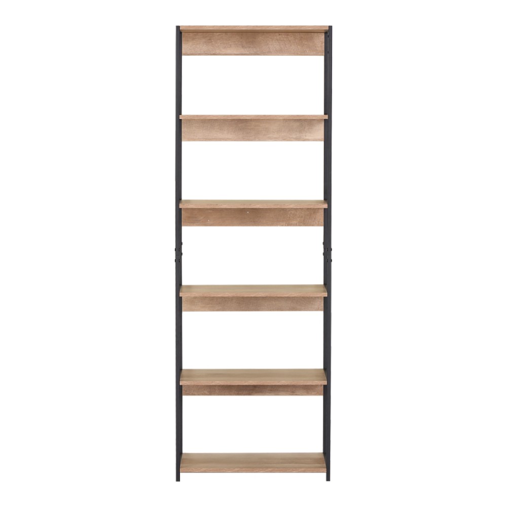 Βιβλιοθήκη Kaliano pakoworld oak-μαύρο μέταλλο 59.5x35x176.5εκ