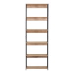 Βιβλιοθήκη Kaliano pakoworld oak-μαύρο μέταλλο 59.5x35x176.5εκ