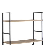 Βιβλιοθήκη Manlo pakoworld oak με μαύρο μέταλλο 58.6x23.5x144εκ