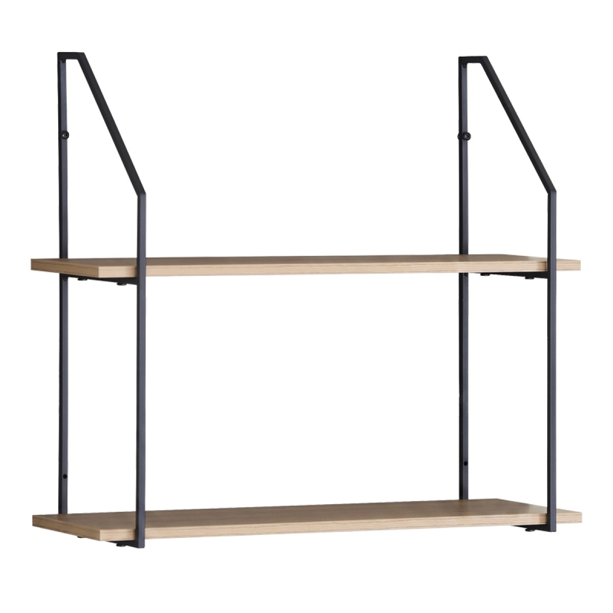 Ραφιέρα τοίχου Fema pakoworld oak με μαύρο μέταλλο 60x20x52εκ