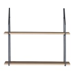 Ραφιέρα τοίχου Fema pakoworld oak με μαύρο μέταλλο 60x20x52εκ