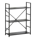 Βιβλιοθήκη-ραφιέρα Manlo pakoworld μαύρο μέταλλο 58.6x23.5x80εκ