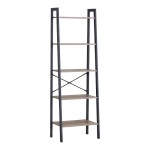 Βιβλιοθήκη Jebia pakoworld oak με μαύρο μέταλλο 56x37x172.2εκ