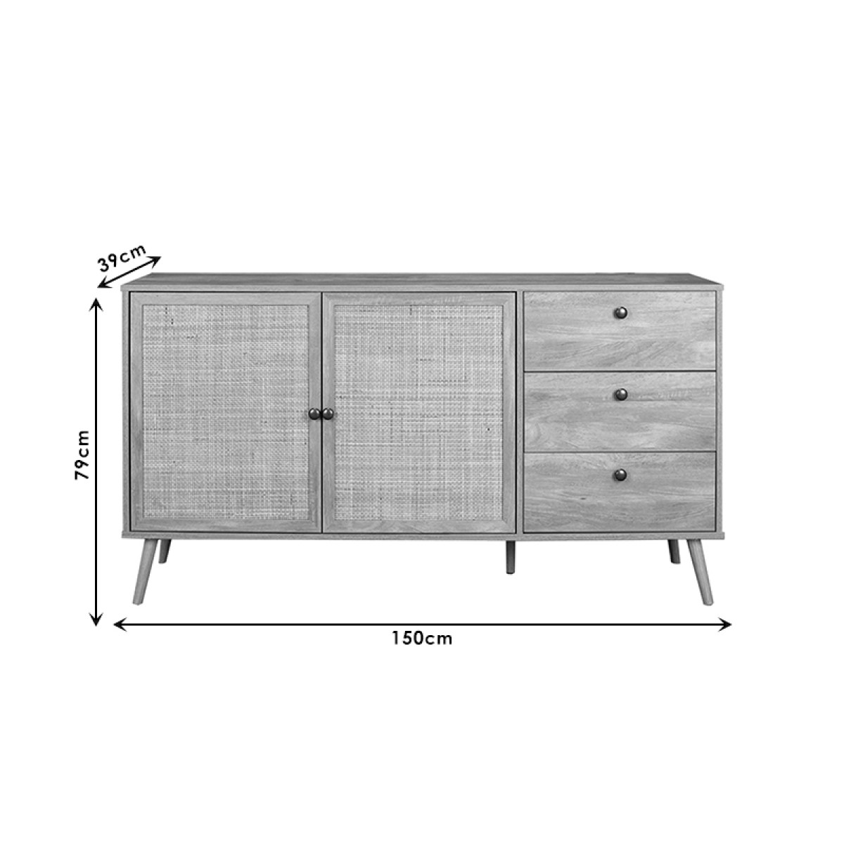 Μπουφές Oslo pakoworld sonoma 150x39x79εκ Μπουφές Oslo pakoworld sonoma 150x39x79εκ