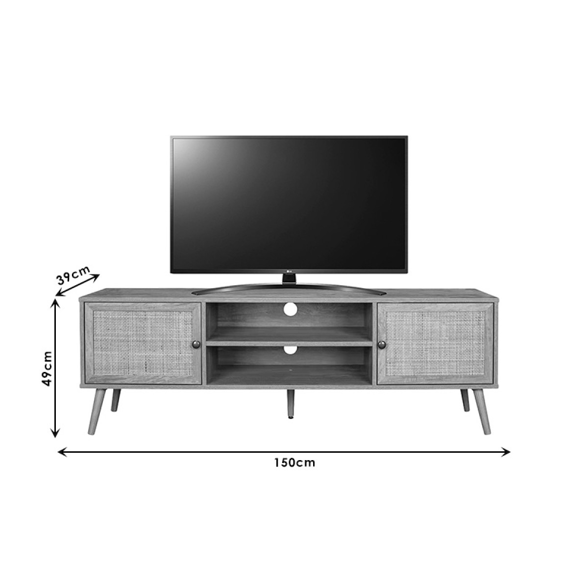 Έπιπλο τηλεόρασης Oslo pakoworld sonoma 150x39x49εκ Έπιπλο τηλεόρασης Oslo pakoworld sonoma 150x39x49εκ