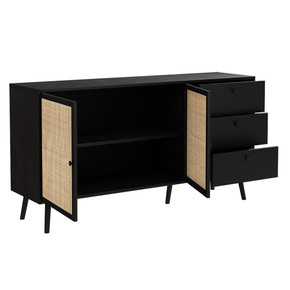 Μπουφές Oslo pakoworld μαύρο-φυσικό 150x39x79εκ Μπουφές Oslo pakoworld μαύρο-φυσικό 150x39x79εκ