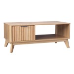Τραπέζι σαλονιού Hamea pakoworld mdf σε φυσική απόχρωση 110x55,2x45εκ