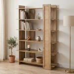 Βιβλιοθήκη Oslo pakoworld sonoma 100x32x146.5εκ