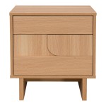 Κομοδίνο Jenfia pakoworld mdf σε φυσική απόχρωση 48x39x50,5εκ