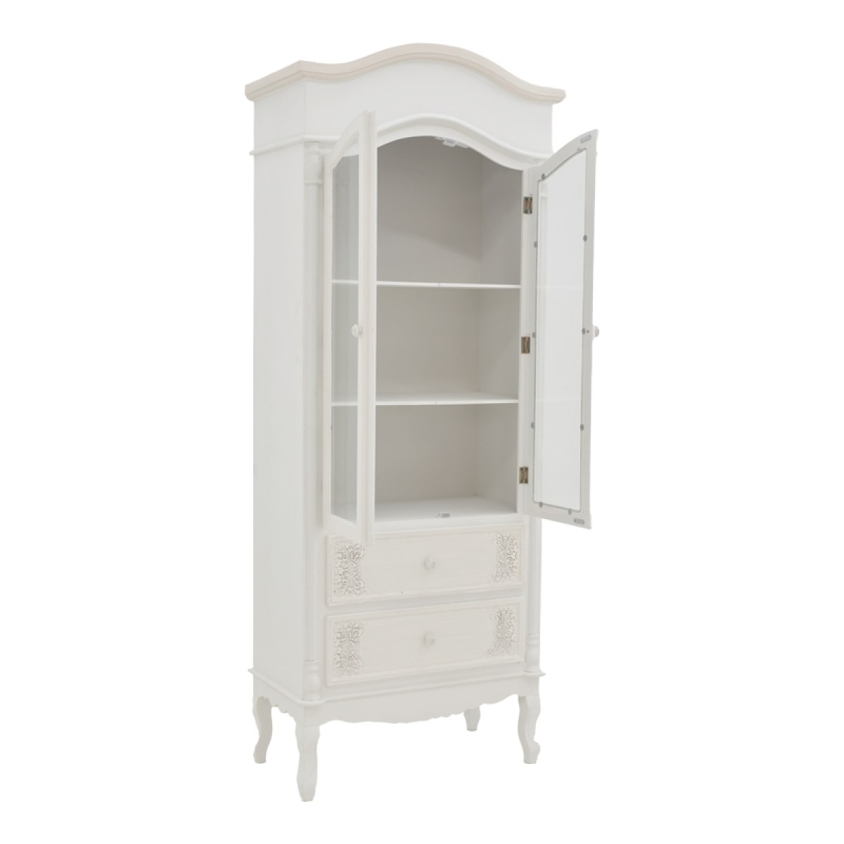 Βιτρίνα Pazlen Inart mdf σε λευκή αντικέ απόχρωση 74.5x39x190εκ Βιτρίνα Pazlen Inart mdf σε λευκή αντικέ απόχρωση 74.5x39x190εκ
