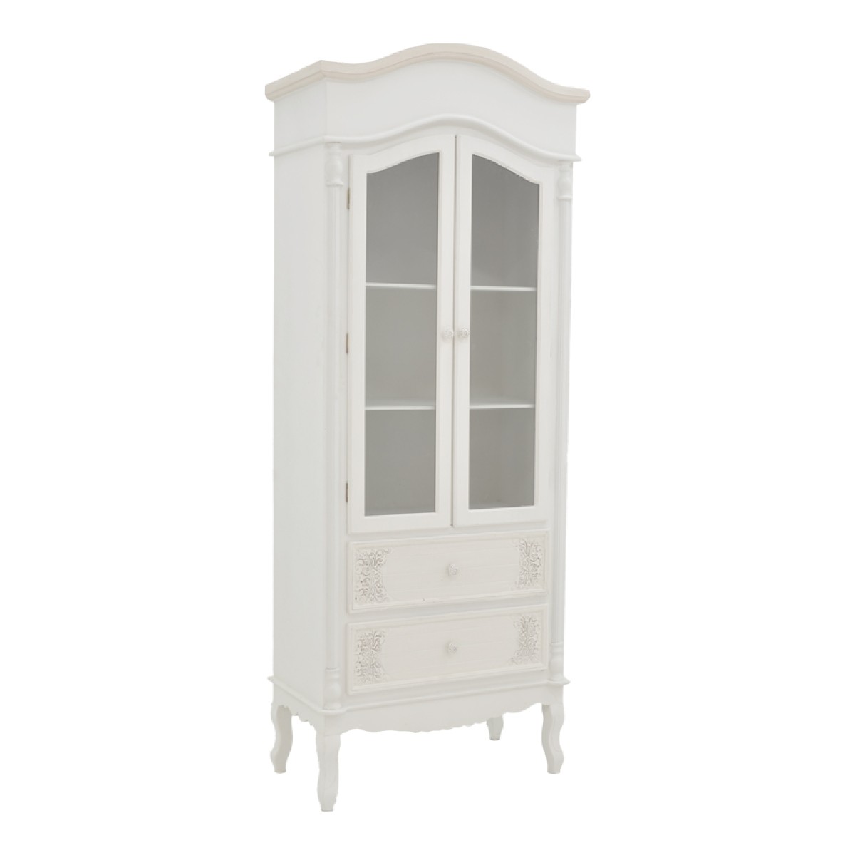 Βιτρίνα Pazlen Inart mdf σε λευκή αντικέ απόχρωση 74.5x39x190εκ Βιτρίνα Pazlen Inart mdf σε λευκή αντικέ απόχρωση 74.5x39x190εκ