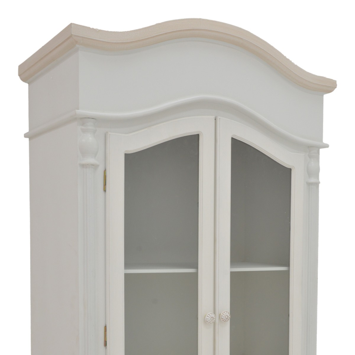 Βιτρίνα Pazlen Inart mdf σε λευκή αντικέ απόχρωση 74.5x39x190εκ Βιτρίνα Pazlen Inart mdf σε λευκή αντικέ απόχρωση 74.5x39x190εκ