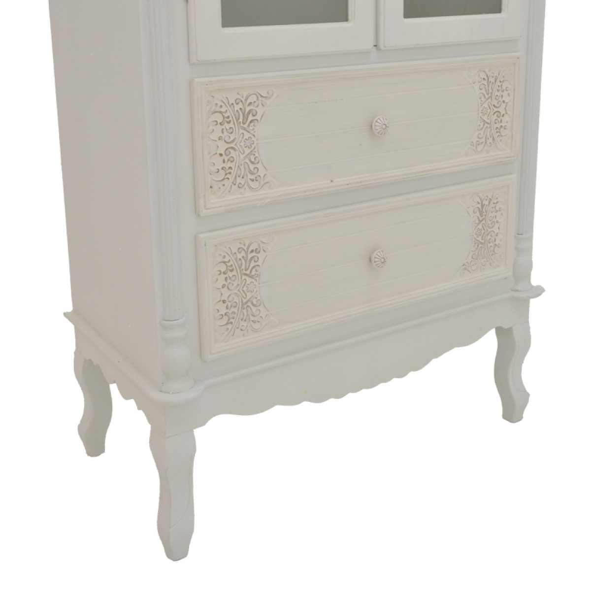 Βιτρίνα Pazlen Inart mdf σε λευκή αντικέ απόχρωση 74.5x39x190εκ Βιτρίνα Pazlen Inart mdf σε λευκή αντικέ απόχρωση 74.5x39x190εκ