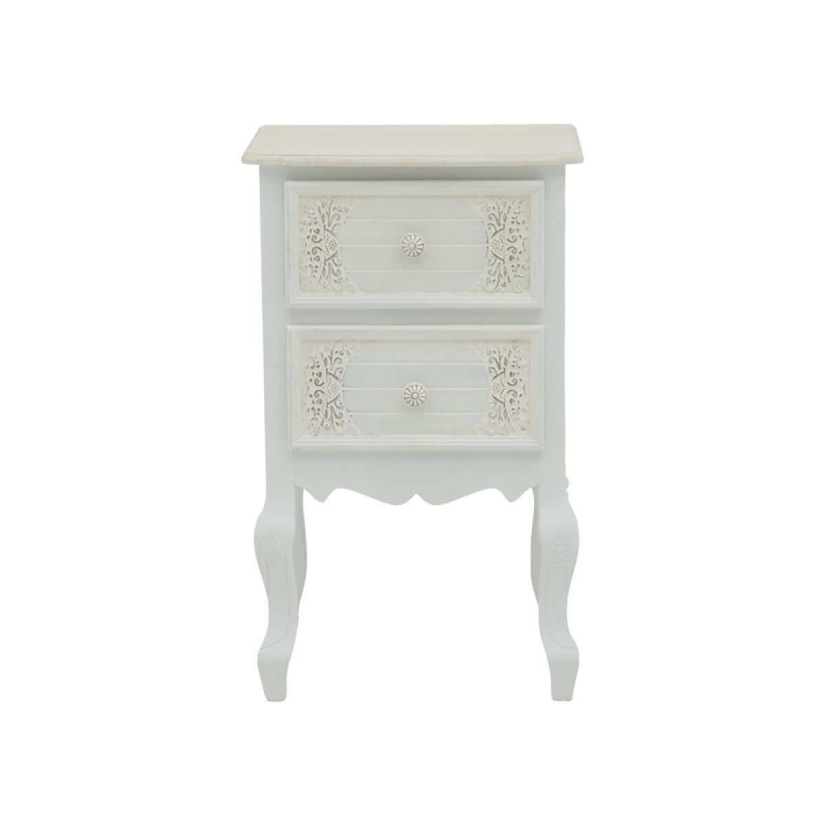 Κομοδίνο Pazlen Inart mdf σε λευκή αντικέ απόχρωση 40x45x65εκ Κομοδίνο Pazlen Inart mdf σε λευκή αντικέ απόχρωση 40x45x65εκ