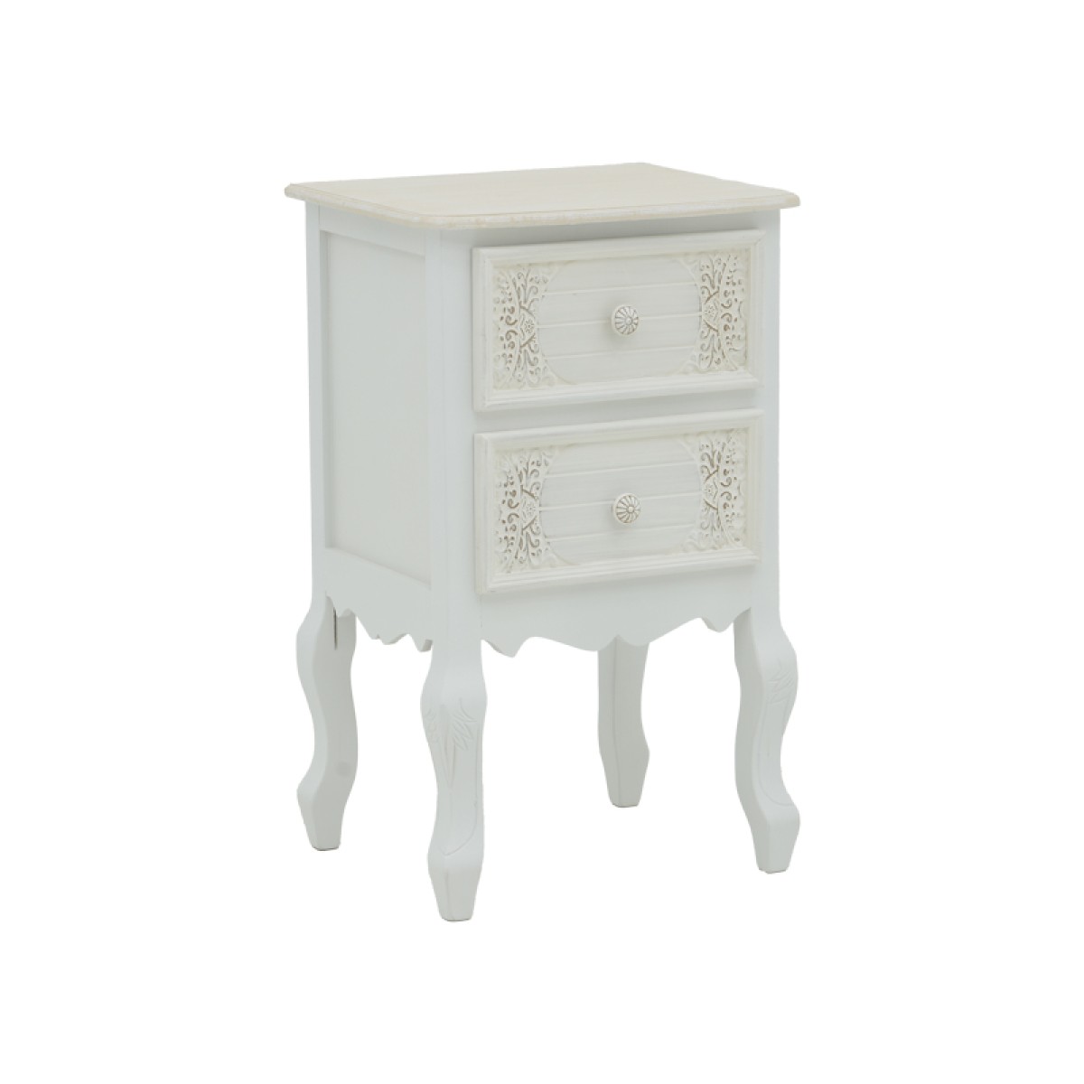 Κομοδίνο Pazlen Inart mdf σε λευκή αντικέ απόχρωση 40x45x65εκ Κομοδίνο Pazlen Inart mdf σε λευκή αντικέ απόχρωση 40x45x65εκ