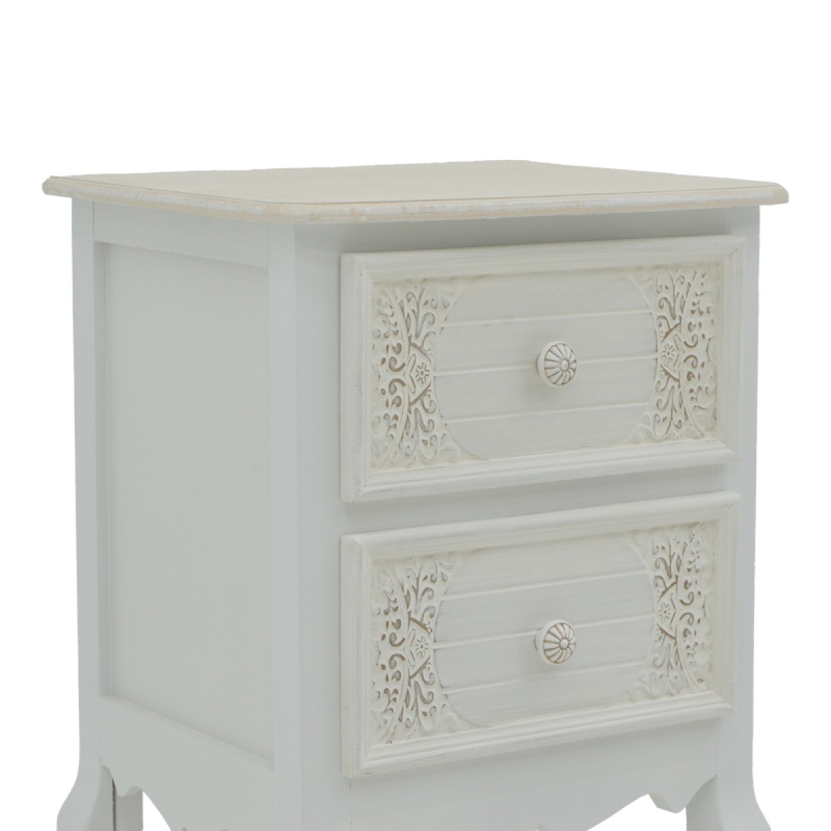 Κομοδίνο Pazlen Inart mdf σε λευκή αντικέ απόχρωση 40x45x65εκ Κομοδίνο Pazlen Inart mdf σε λευκή αντικέ απόχρωση 40x45x65εκ
