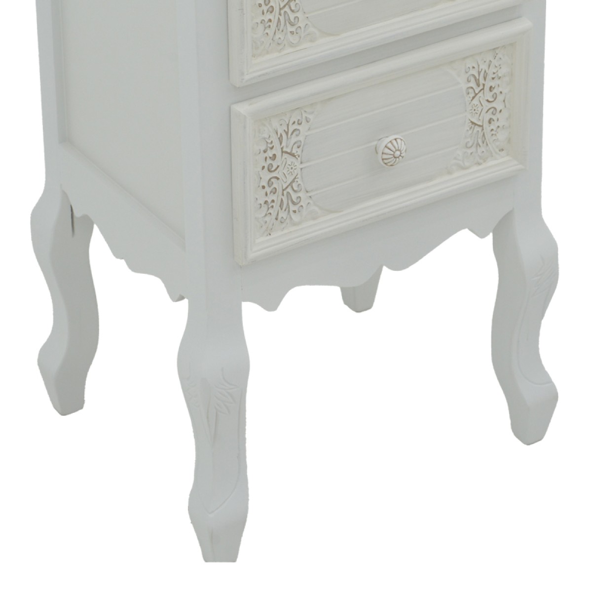 Κομοδίνο Pazlen Inart mdf σε λευκή αντικέ απόχρωση 40x45x65εκ Κομοδίνο Pazlen Inart mdf σε λευκή αντικέ απόχρωση 40x45x65εκ