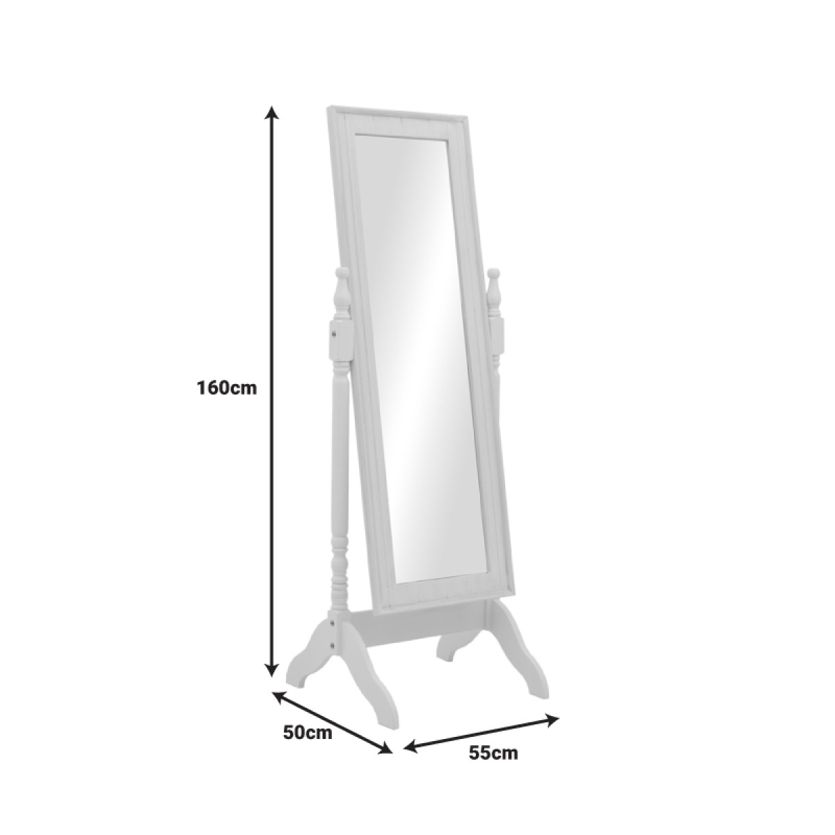 Καθρέπτης Malone Inart mdf σε λευκή αντικέ απόχρωση 55x50x160εκ Καθρέπτης Malone Inart mdf σε λευκή αντικέ απόχρωση 55x50x160εκ