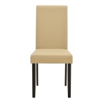 Καρέκλα Zeben pakoworld εκρού PU με πόδι μαύρο rubberwood 43,5x55,5x93,5εκ