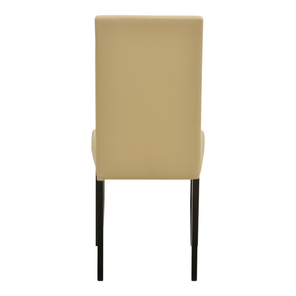 Καρέκλα Zeben pakoworld εκρού PU με πόδι μαύρο rubberwood 43,5x55,5x93,5εκ
