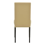 Καρέκλα Zeben pakoworld εκρού PU με πόδι μαύρο rubberwood 43,5x55,5x93,5εκ