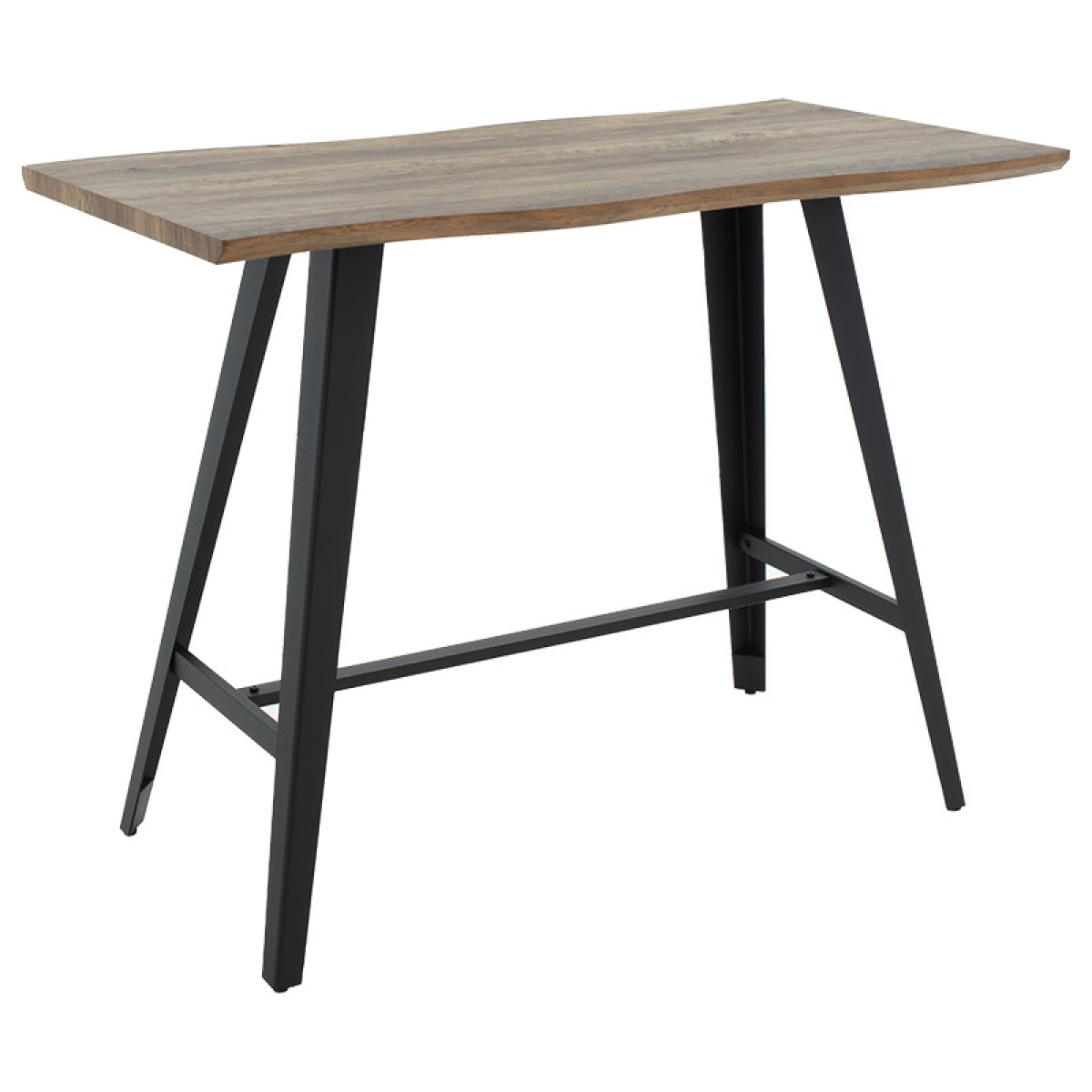 Tραπέζι μπαρ Fortitude pakoworld MDF καρυδί - πόδι μαύρο 140x70x103.5εκ Tραπέζι μπαρ Fortitude pakoworld MDF καρυδί - πόδι μαύρο 140x70x103.5εκ