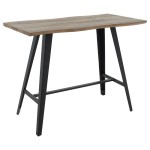 Tραπέζι μπαρ Fortitude pakoworld MDF καρυδί - πόδι μαύρο 140x70x103.5εκ Tραπέζι μπαρ Fortitude pakoworld MDF καρυδί - πόδι μαύρο 140x70x103.5εκ