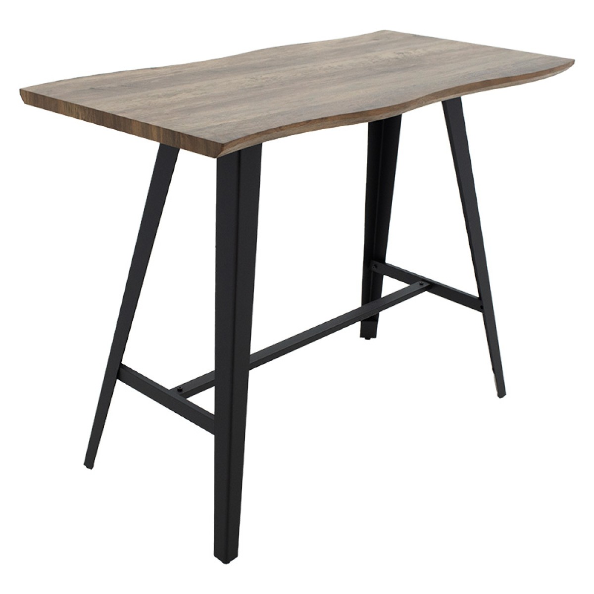 Tραπέζι μπαρ Fortitude pakoworld MDF καρυδί - πόδι μαύρο 140x70x103.5εκ Tραπέζι μπαρ Fortitude pakoworld MDF καρυδί - πόδι μαύρο 140x70x103.5εκ