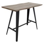 Tραπέζι μπαρ Fortitude pakoworld MDF καρυδί - πόδι μαύρο 140x70x103.5εκ Tραπέζι μπαρ Fortitude pakoworld MDF καρυδί - πόδι μαύρο 140x70x103.5εκ
