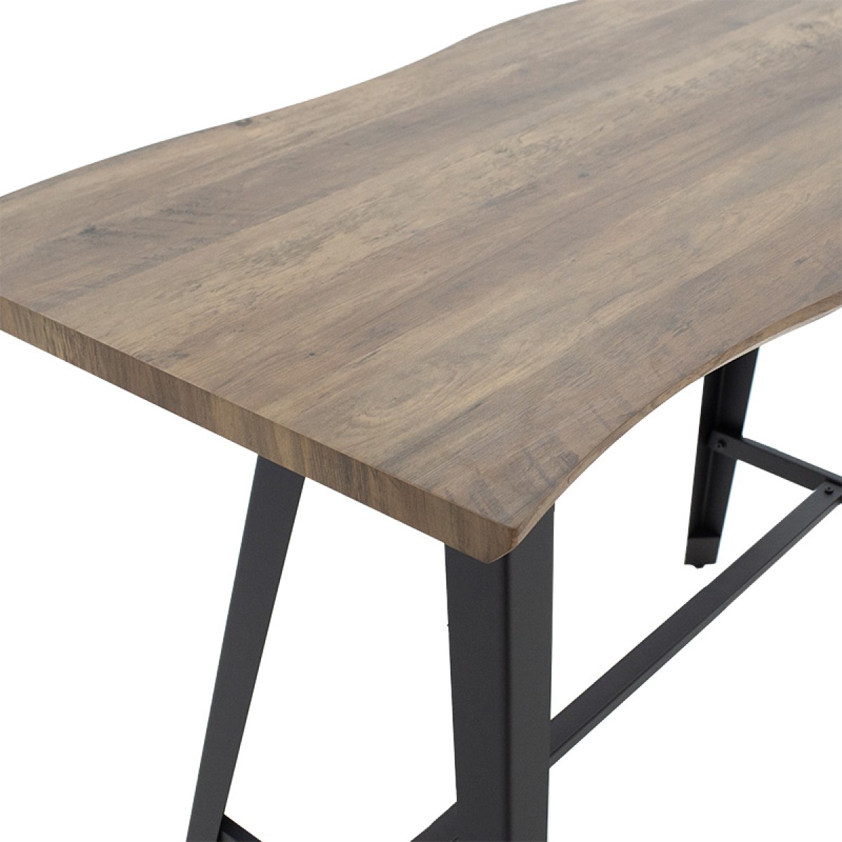 Tραπέζι μπαρ Fortitude pakoworld MDF καρυδί - πόδι μαύρο 140x70x103.5εκ Tραπέζι μπαρ Fortitude pakoworld MDF καρυδί - πόδι μαύρο 140x70x103.5εκ