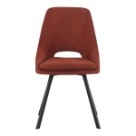 Καρέκλα Initiate pakoworld terracotta ύφασμα-πόδι μαύρο μέταλλο 48x57x85εκ