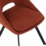 Καρέκλα Initiate pakoworld terracotta ύφασμα-πόδι μαύρο μέταλλο 48x57x85εκ