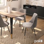 Καρέκλα Giselle pakoworld βελούδο γκρι-μαύρο χρυσό πόδι Καρέκλα Giselle pakoworld βελούδο γκρι-μαύρο χρυσό πόδι