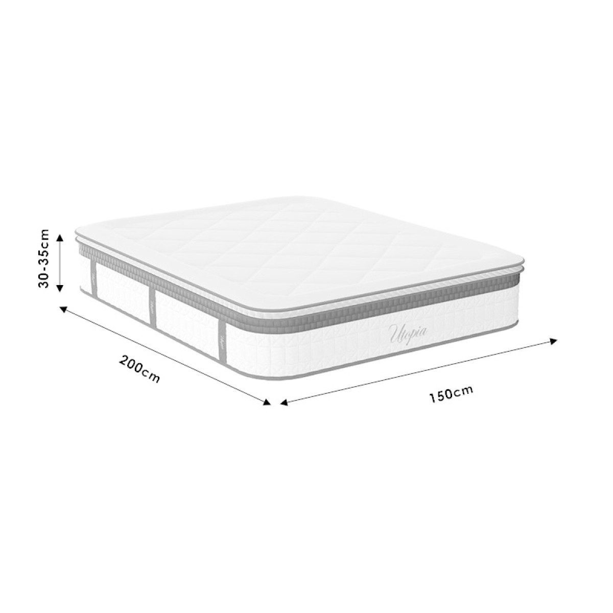 Στρώμα Utopia pakoworld pocket spring με ανώστρωμα 30-32cm 150x200εκ Στρώμα Utopia pakoworld pocket spring με ανώστρωμα 30-32cm 150x200εκ